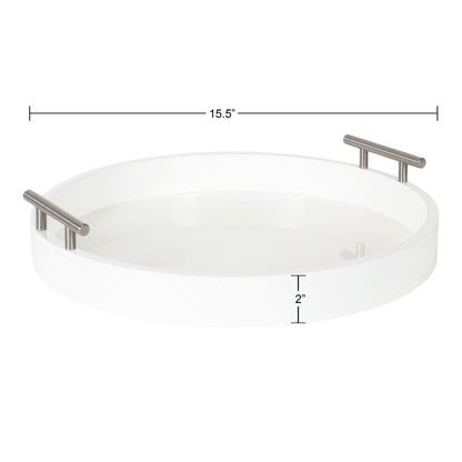 Vassoio decorativo rotondo Lipton di Kate e Laurel con manici in metallo