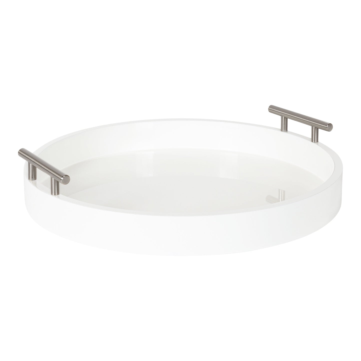 Vassoio decorativo rotondo Lipton di Kate e Laurel con manici in metallo