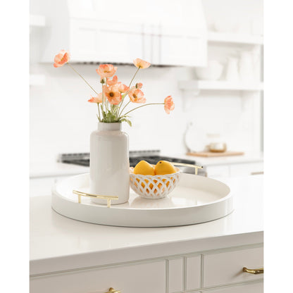 Vassoio decorativo rotondo Lipton di Kate e Laurel con manici in metallo