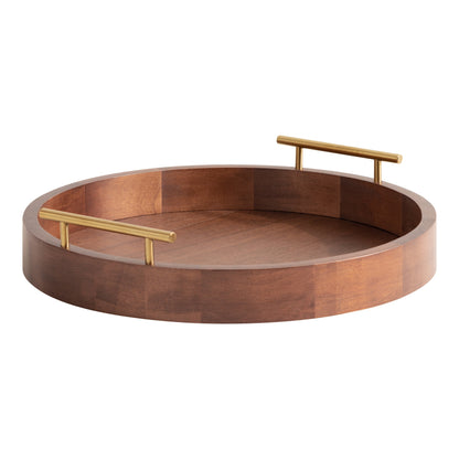 Vassoio decorativo rotondo Lipton di Kate e Laurel con manici in metallo