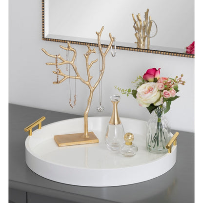 Vassoio decorativo rotondo Lipton di Kate e Laurel con manici in metallo