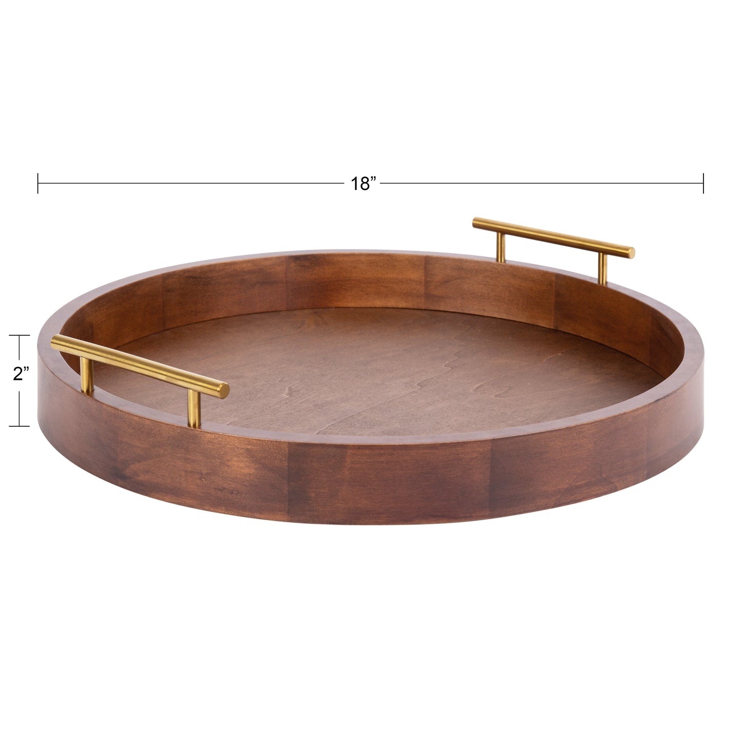 Vassoio decorativo rotondo Lipton di Kate e Laurel con manici in metallo