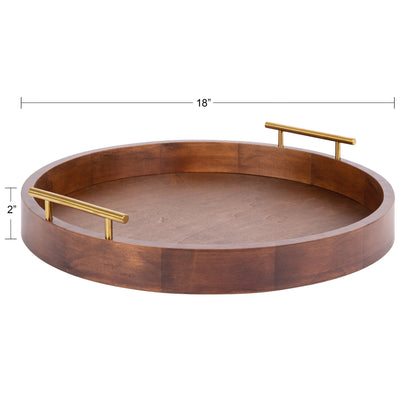 Vassoio decorativo rotondo Lipton di Kate e Laurel con manici in metallo