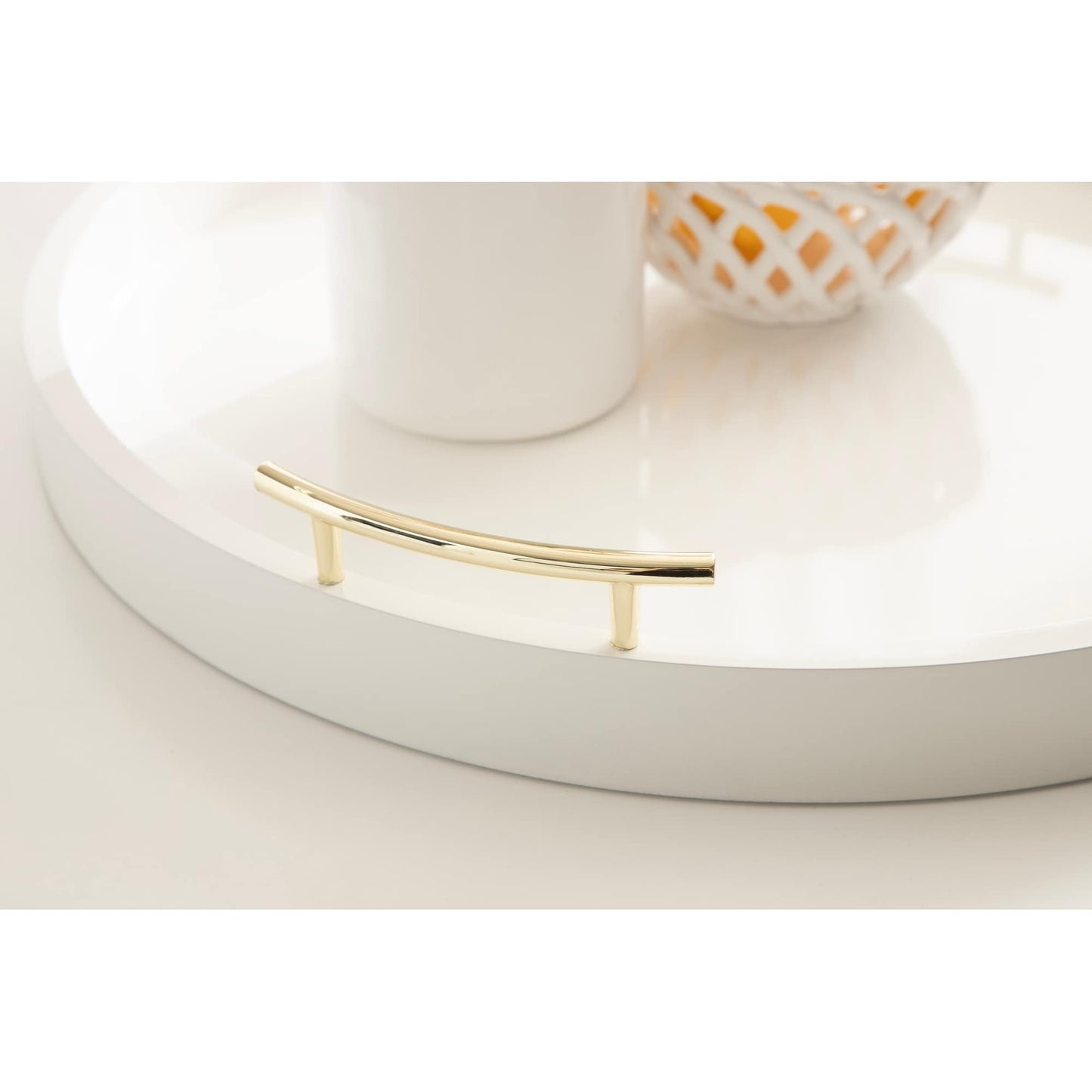 Vassoio decorativo rotondo Lipton di Kate e Laurel con manici in metallo