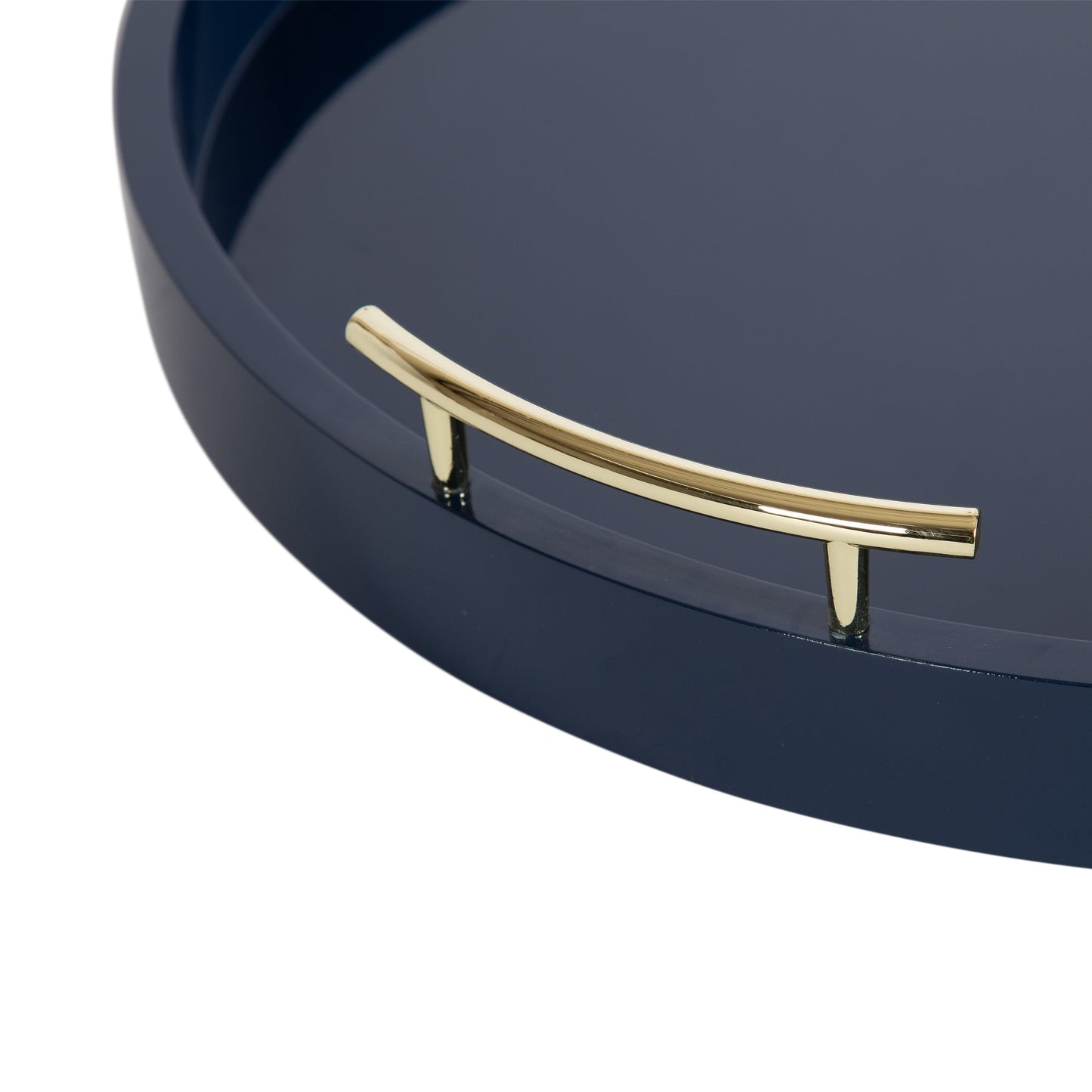 Vassoio decorativo rotondo Lipton di Kate e Laurel con manici in metallo