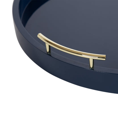 Vassoio decorativo rotondo Lipton di Kate e Laurel con manici in metallo