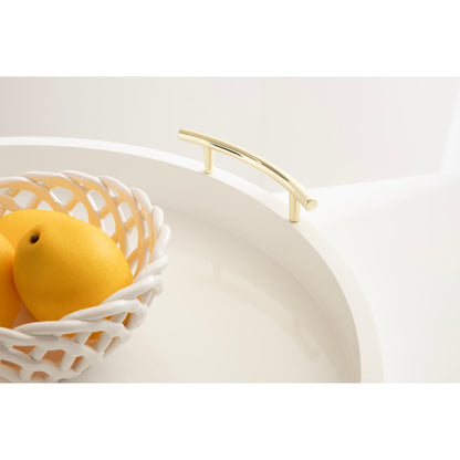 Vassoio decorativo rotondo Lipton di Kate e Laurel con manici in metallo