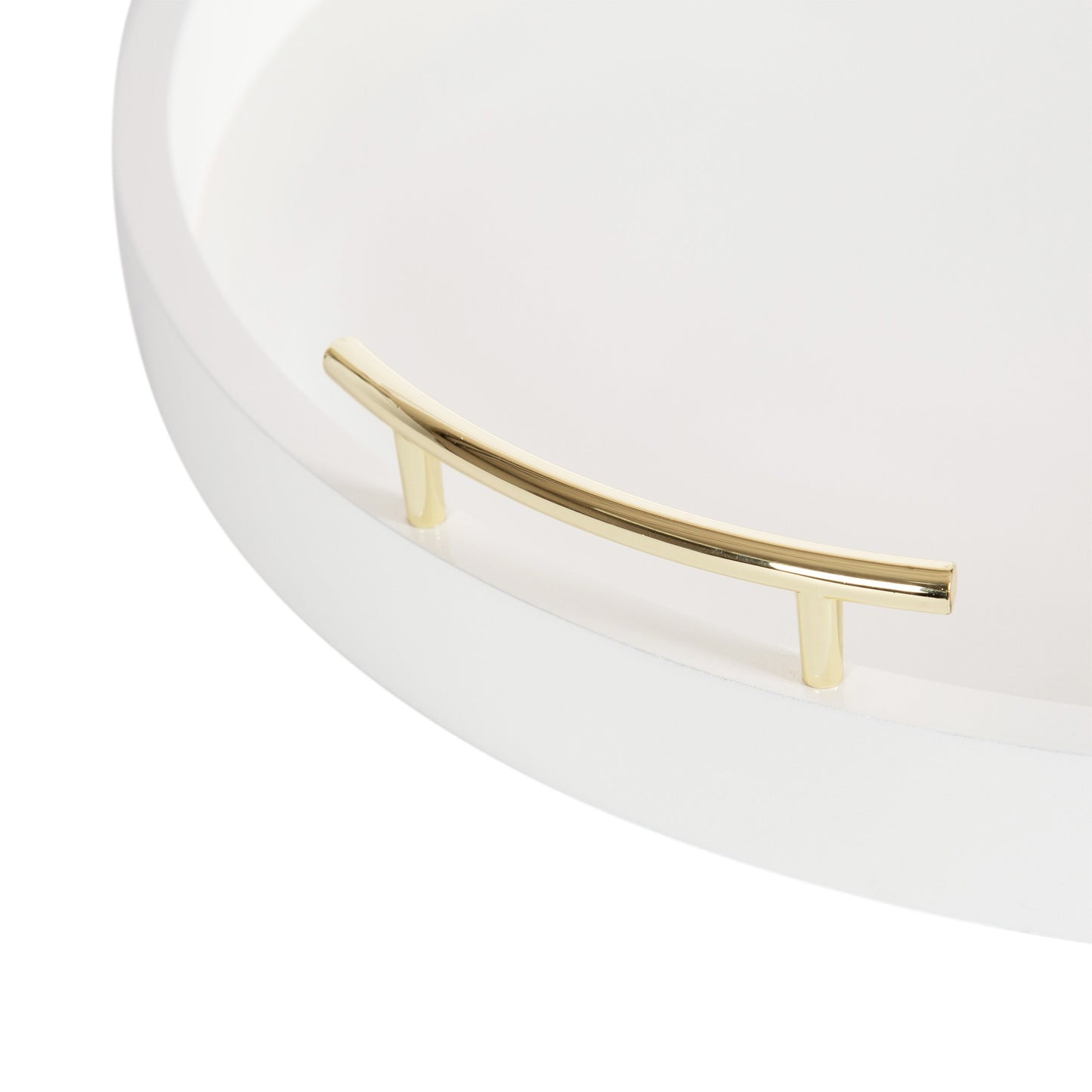 Vassoio decorativo rotondo Lipton di Kate e Laurel con manici in metallo