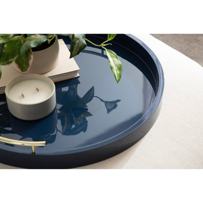 Vassoio decorativo rotondo Lipton di Kate e Laurel con manici in metallo