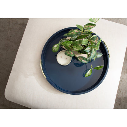 Vassoio decorativo rotondo Lipton di Kate e Laurel con manici in metallo