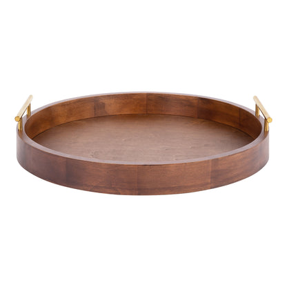 Vassoio decorativo rotondo Lipton di Kate e Laurel con manici in metallo