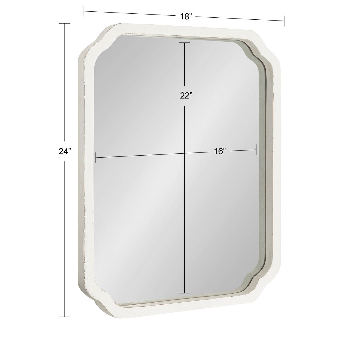 Specchio da parete quadrato in legno di Kate e Laurel Marston