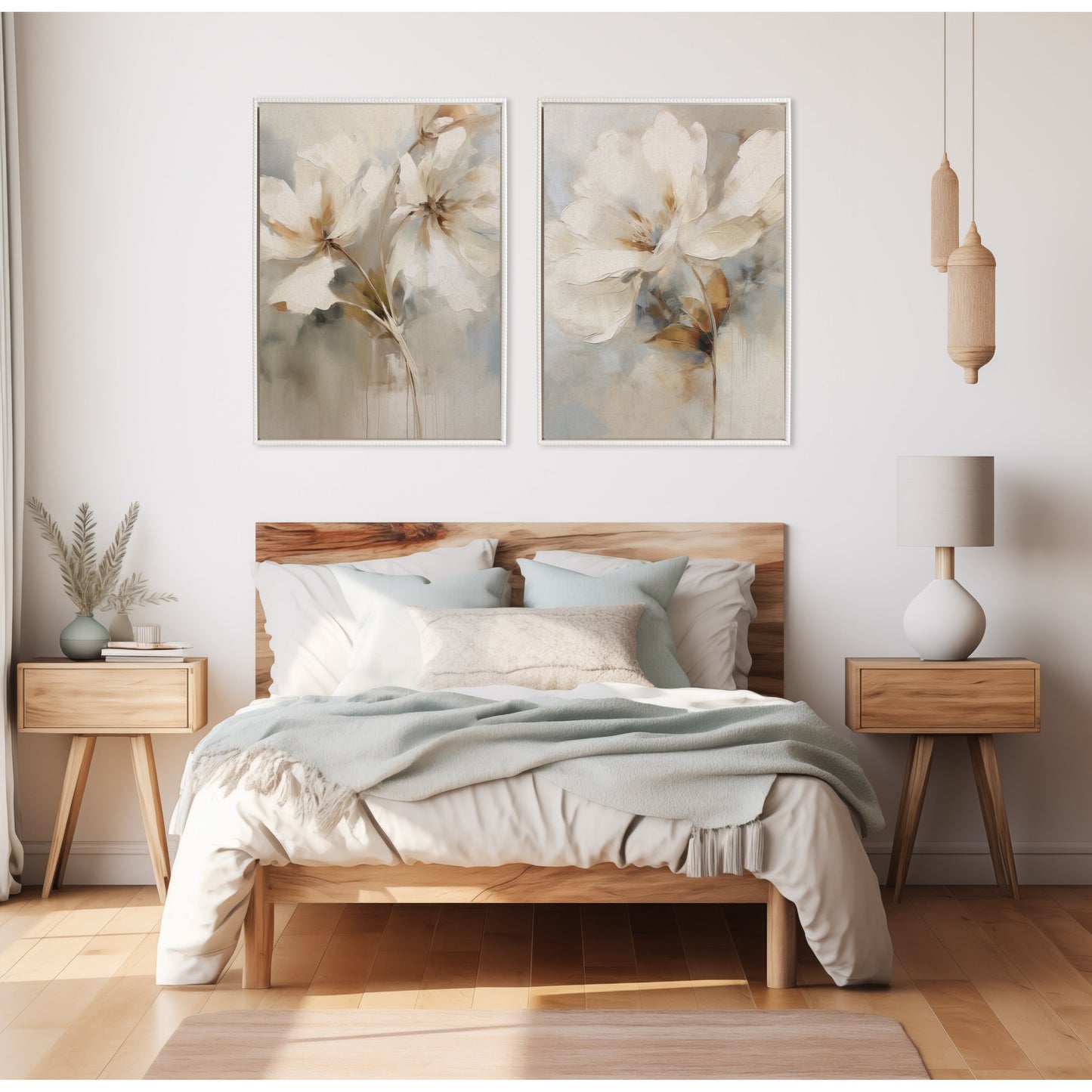 Kate e Laurel Sylvie Tela botanica astratta con perline