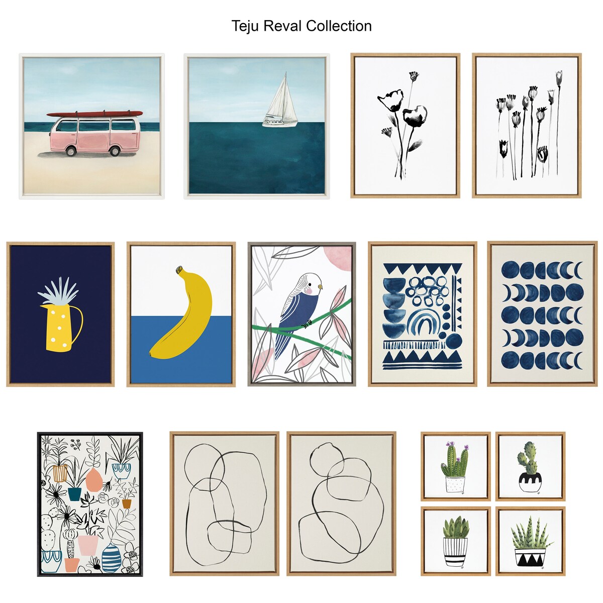 Set di tele incorniciate "Modern Circles" di Kate e Laurel Sylvie di Teju Reval