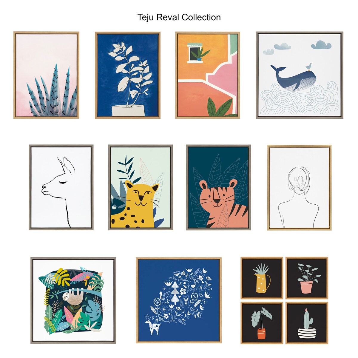 Set di tele incorniciate "Modern Circles" di Kate e Laurel Sylvie di Teju Reval