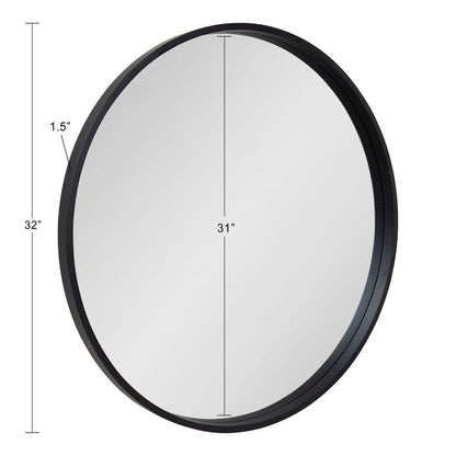 Specchio da parete rotondo in legno di Kate e Laurel Travis