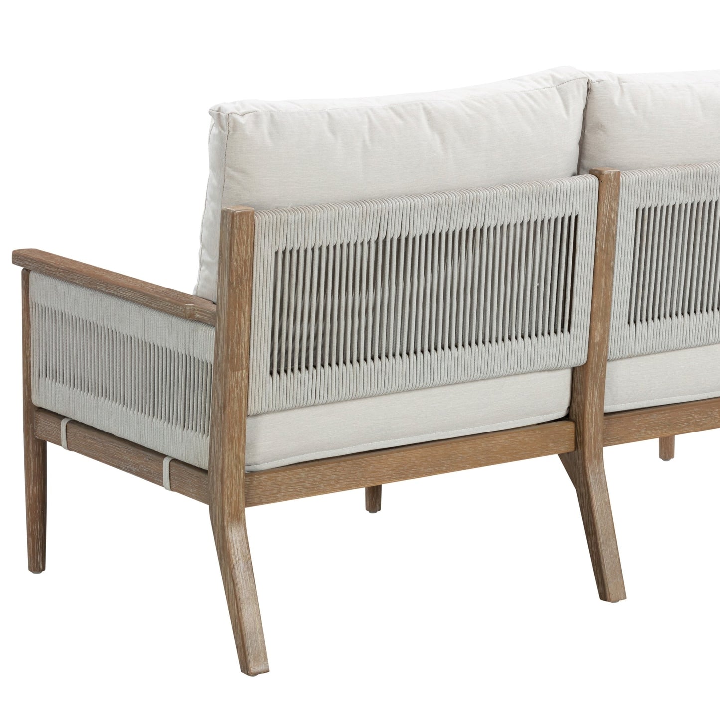 Set da conversazione da giardino Kayden Bohemian da 3 pezzi, divano a due posti e sedia da esterno con struttura in legno massello di acacia