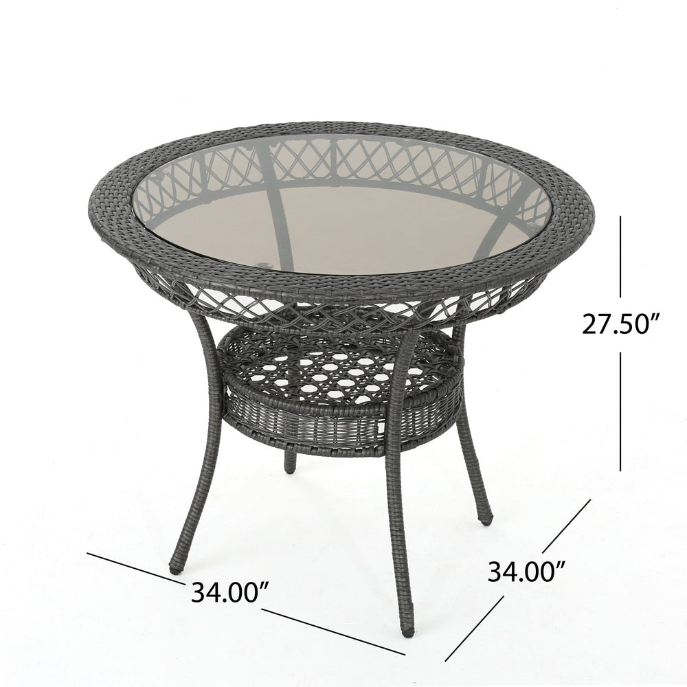 Set da pranzo in vimini da 5 pezzi Kendricks Outdoor con cuscini di Christopher Knight Home