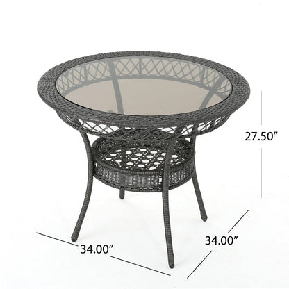 Set da pranzo in vimini da 5 pezzi Kendricks Outdoor con cuscini di Christopher Knight Home