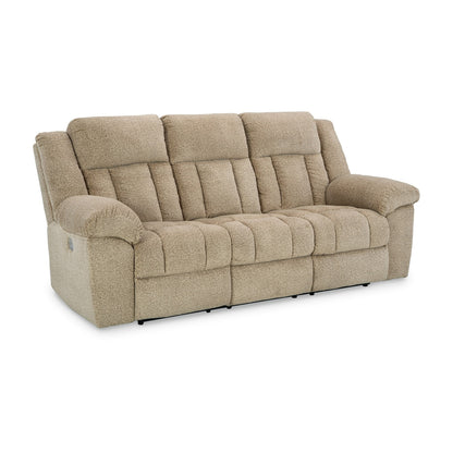 Divano reclinabile Kendy Power, porte USB, poliestere beige marrone, 91 pollici