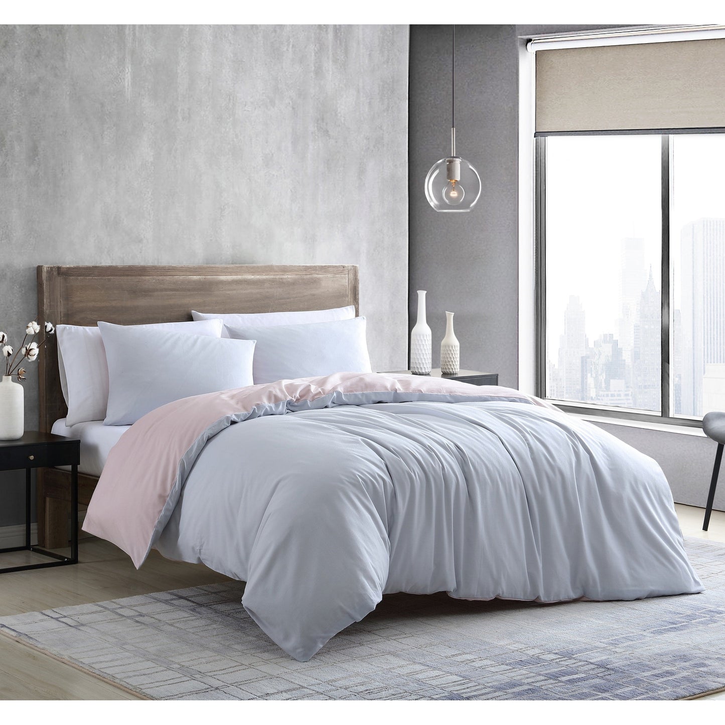 Set copripiumino reversibile Miro Solid di Kenneth Cole New York