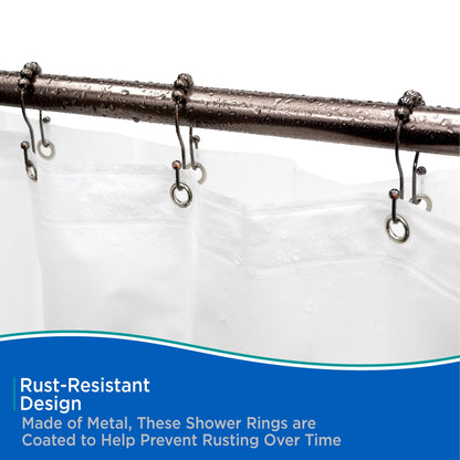 Tenda da doccia con rullo perline Kenney, doppi ganci, set da 12