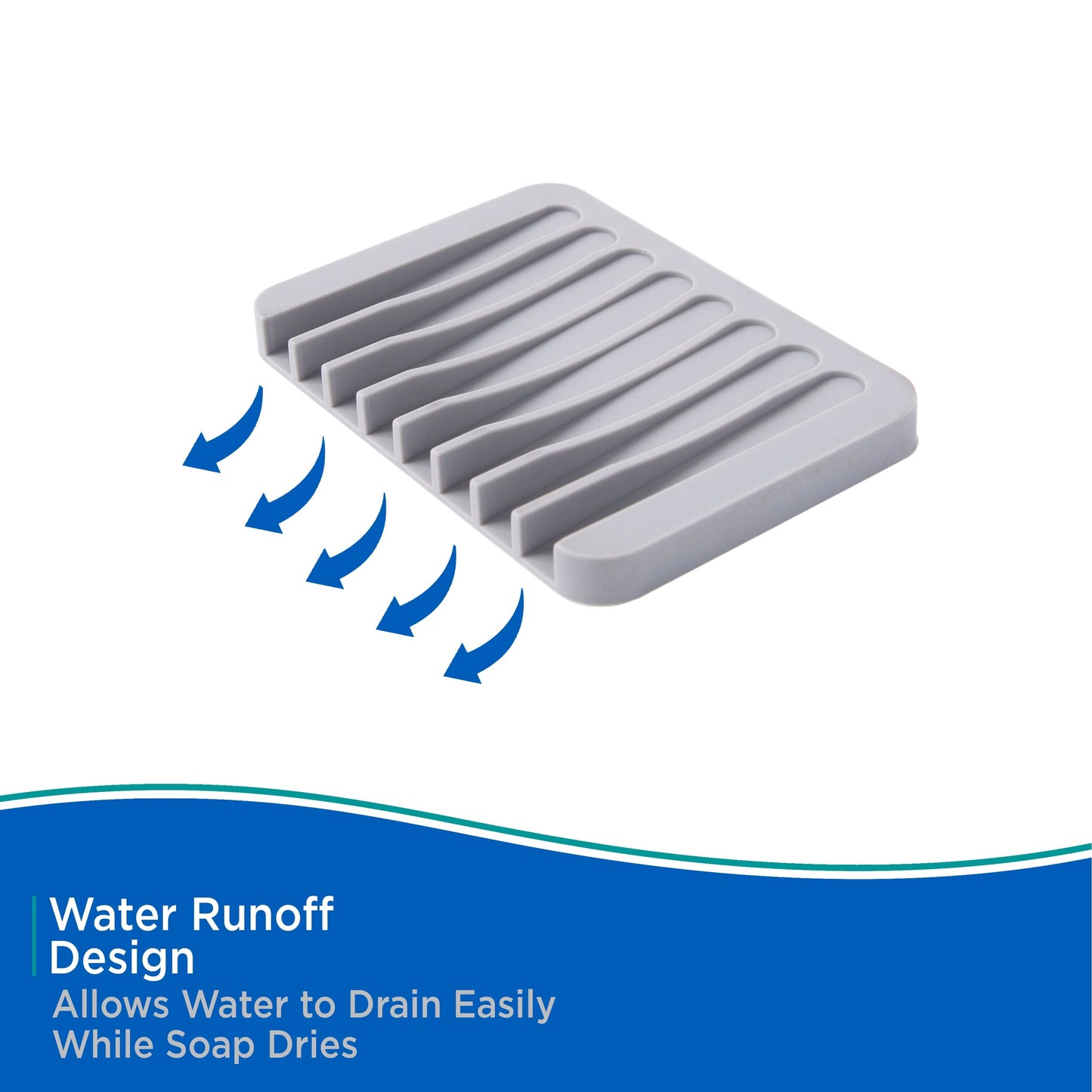 Portasapone in silicone Kenney da appoggio - Grigio - 4,5 L x 3 W