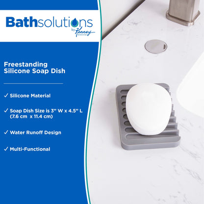 Portasapone in silicone Kenney da appoggio - Grigio - 4,5 L x 3 W