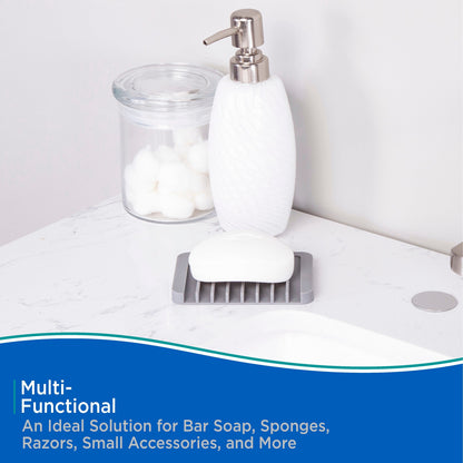 Portasapone in silicone Kenney da appoggio - Grigio - 4,5 L x 3 W