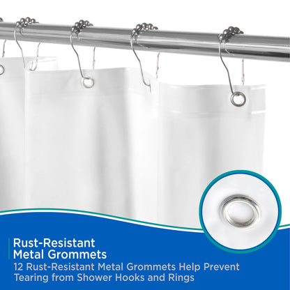 Fodera per tenda da doccia Kenney in PEVA di peso medio, 70 L x 72 A, confezione da 2