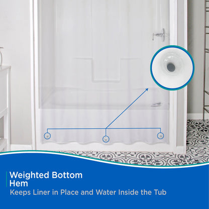 Fodera per tenda da doccia Kenney in PEVA di peso medio, 70 L x 72 A, confezione da 2