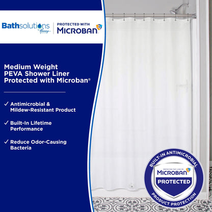 Rivestimento doccia Kenney Microban in PEVA di peso medio, 70 L x 72 A