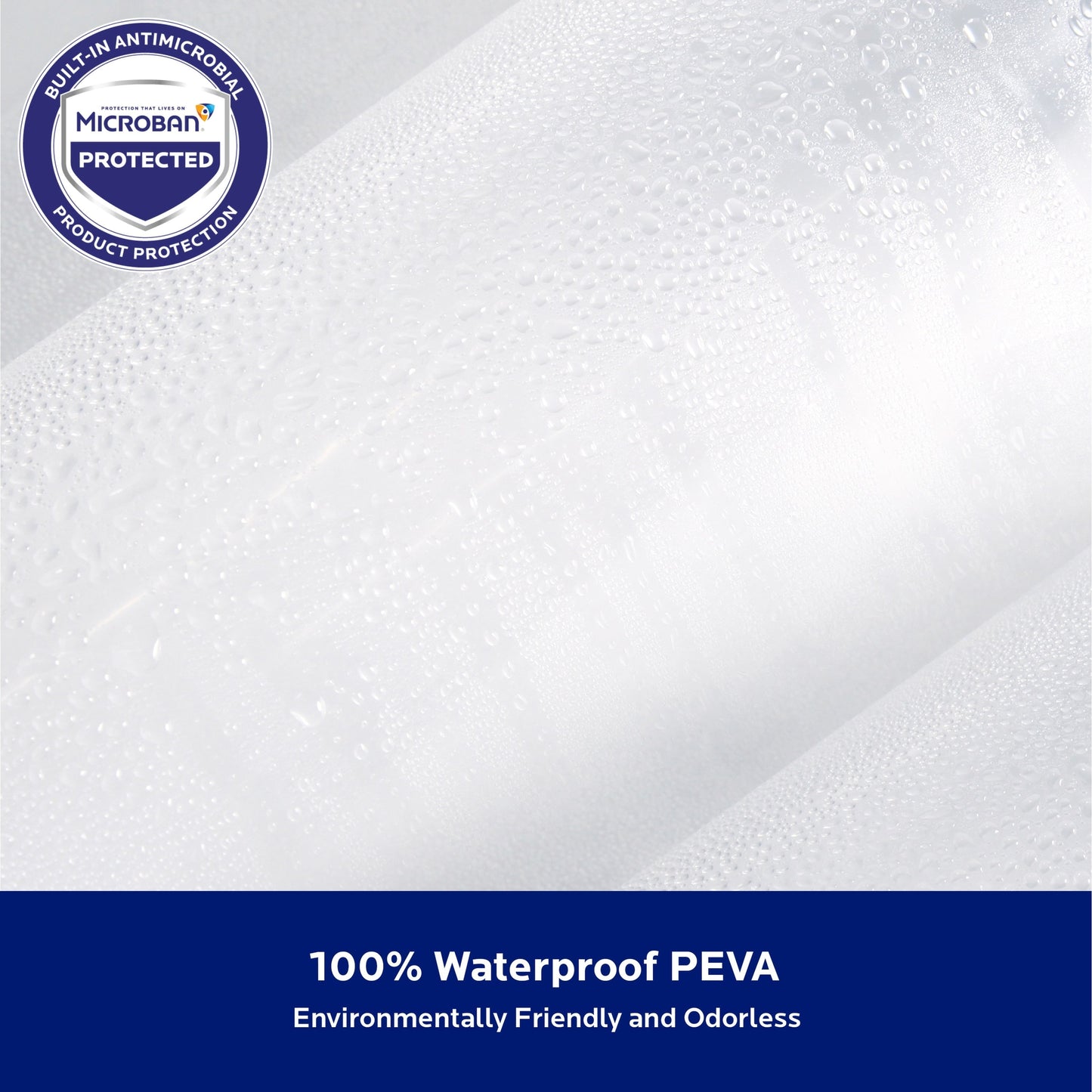 Rivestimento doccia Kenney Microban in PEVA di peso medio, 70 L x 72 A