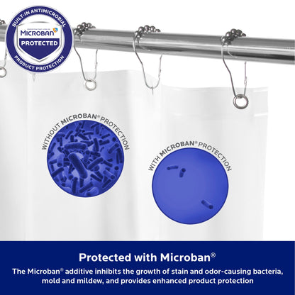 Rivestimento doccia Kenney Microban in PEVA di peso medio, 70 L x 72 A