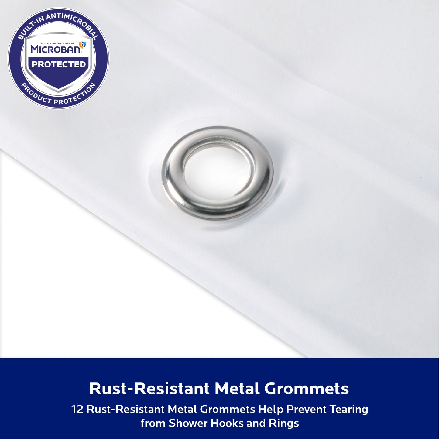 Rivestimento doccia Kenney Microban in PEVA di peso medio, 70 L x 72 A