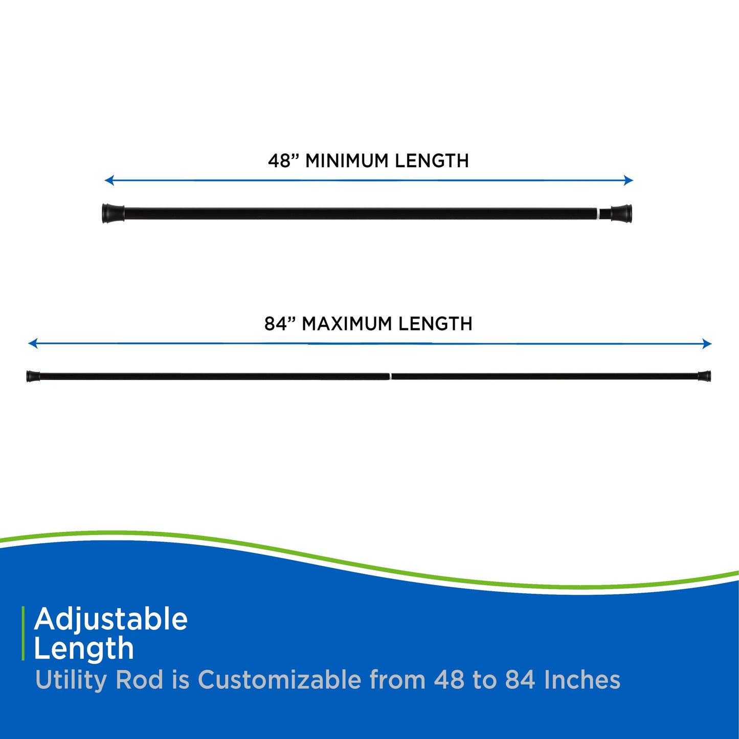 Asta di utilità Kenney Twist &amp; Fit 1 tensione, 48-84