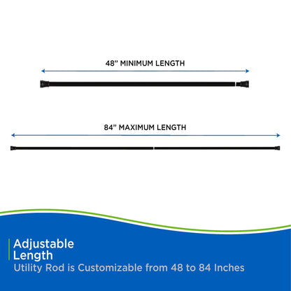 Asta di utilità Kenney Twist &amp; Fit 1 tensione, 48-84