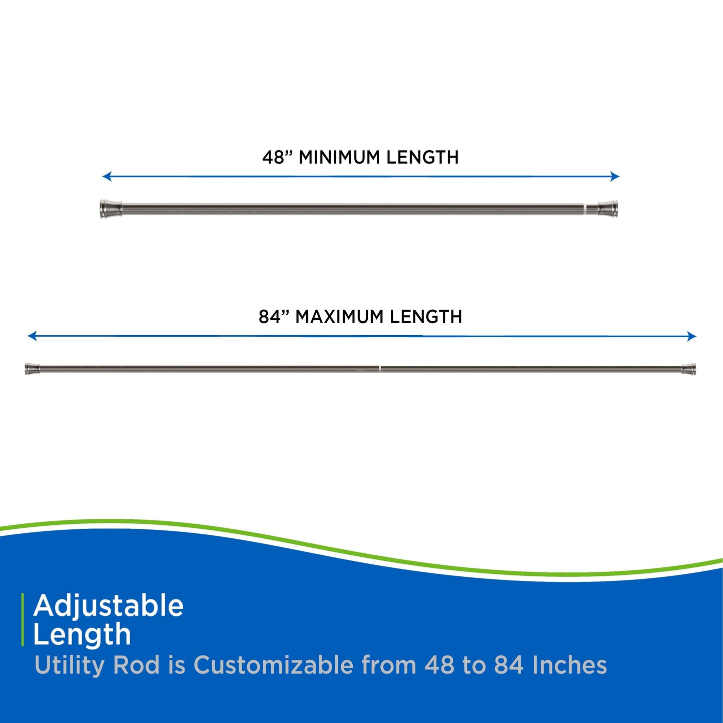 Asta di utilità Kenney Twist &amp; Fit 1 tensione, 48-84