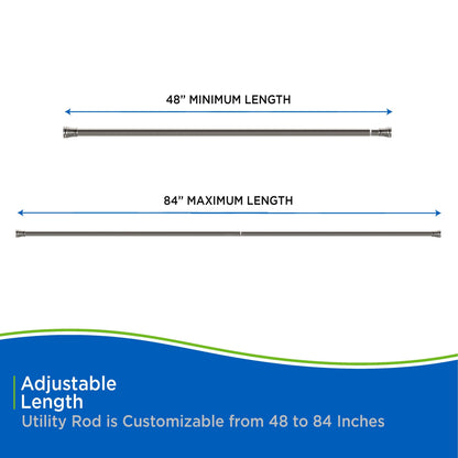 Asta di utilità Kenney Twist &amp; Fit 1 tensione, 48-84
