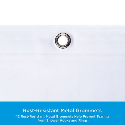 Kenney microCLEAN Tenda da doccia in PEVA di peso medio con protezione antimicrobica, 70 L x 72 A