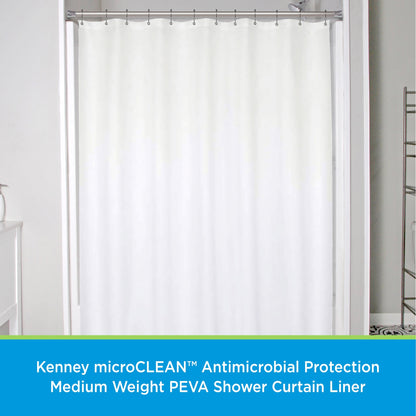 Kenney microCLEAN Tenda da doccia in PEVA di peso medio con protezione antimicrobica, 70 L x 72 A