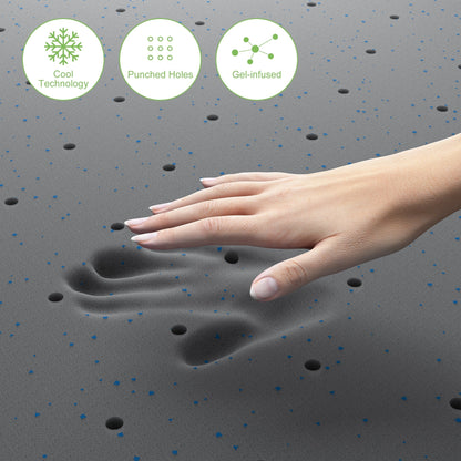 Materasso in memory foam Kescas da 8 pollici di medie dimensioni, compatibile con la struttura del letto regolabile