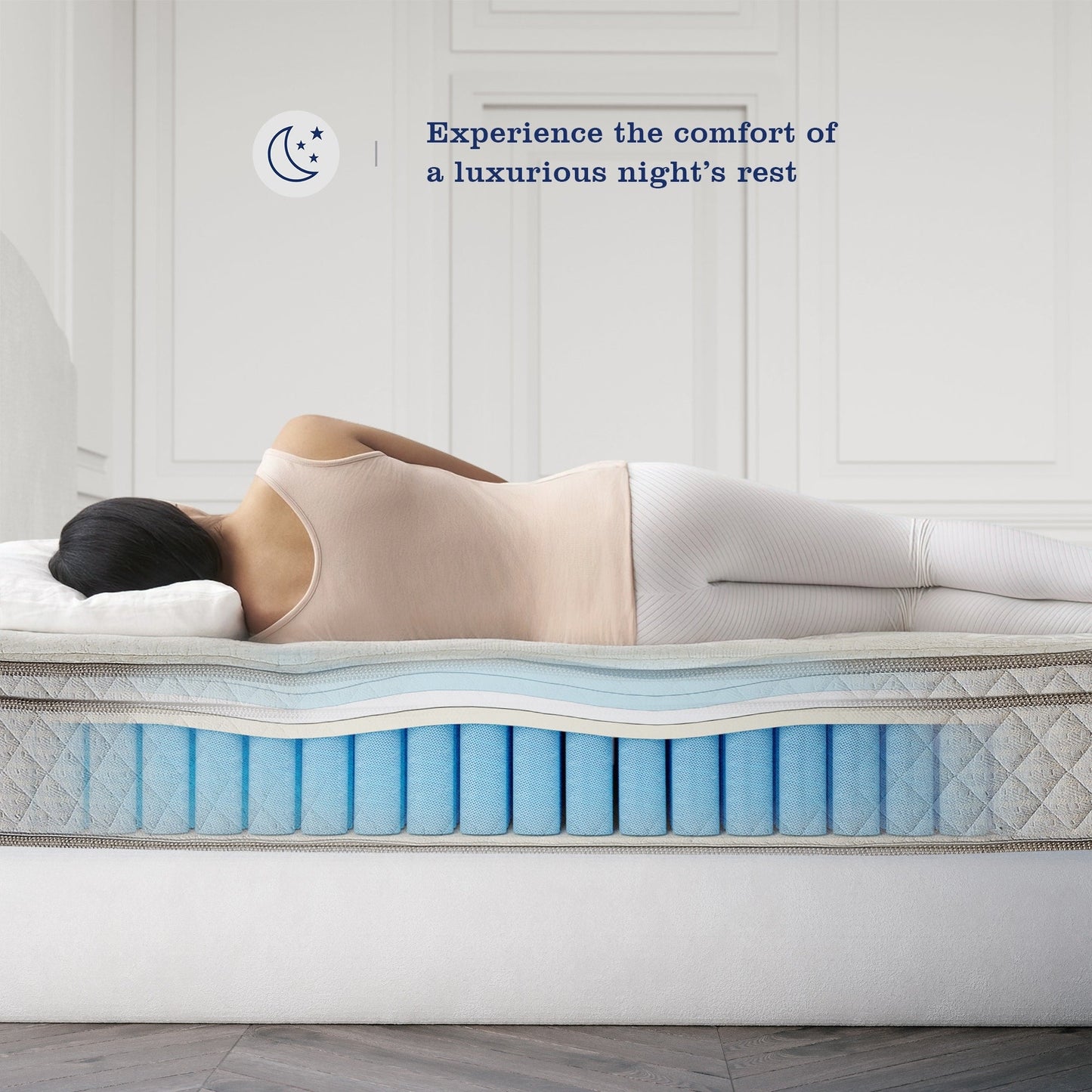 Materasso premium in memory foam ibrido di lusso Kescas da 10 pollici