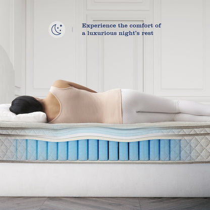 Materasso premium in memory foam ibrido di lusso Kescas da 10 pollici