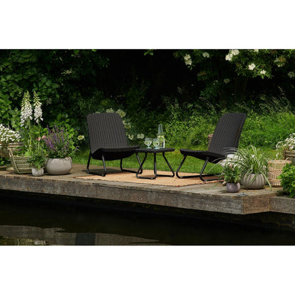 Set di 3 sedie e tavolo da conversazione per esterni Keter Rio, resistenti alle intemperie