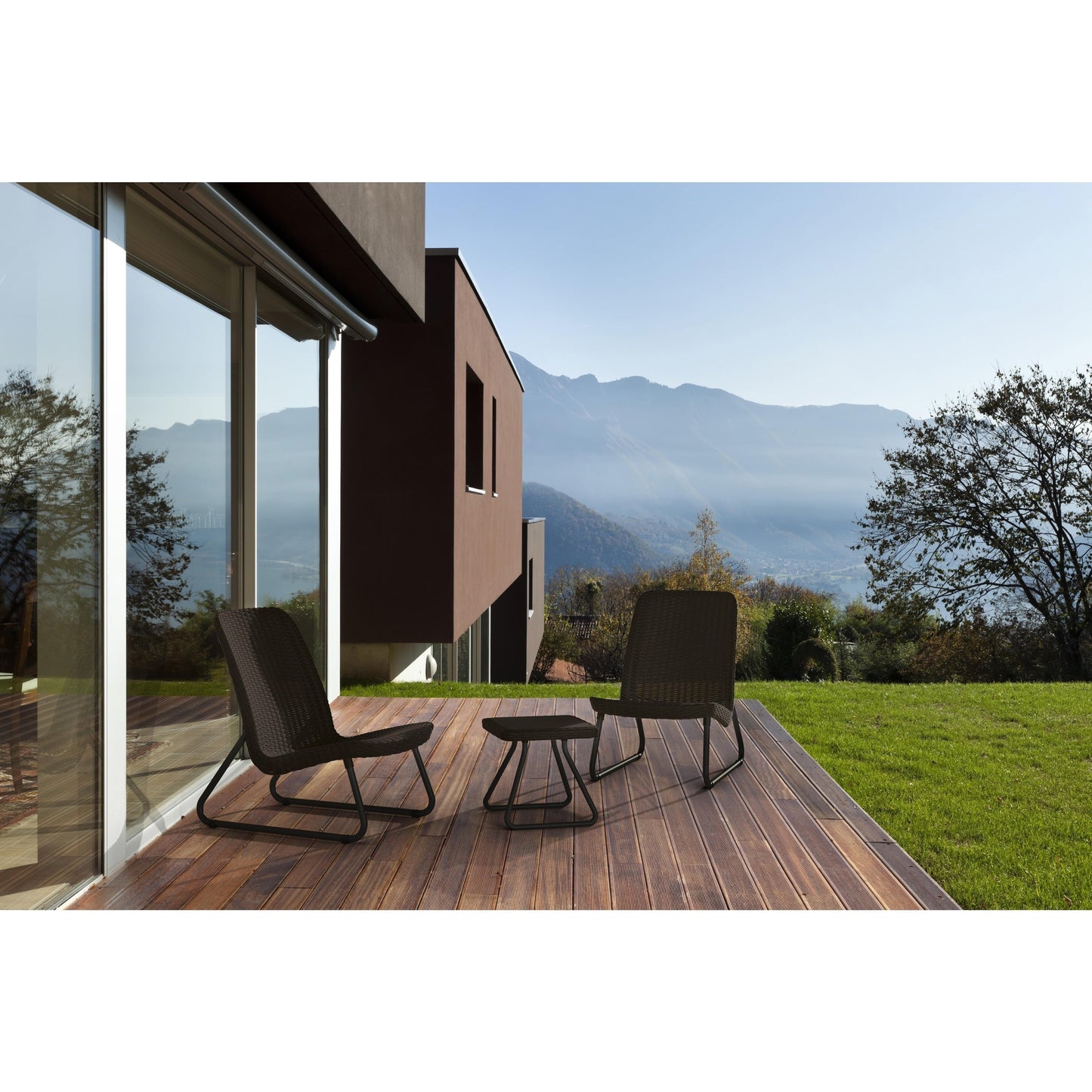 Set di 3 sedie e tavolo da conversazione per esterni Keter Rio, resistenti alle intemperie