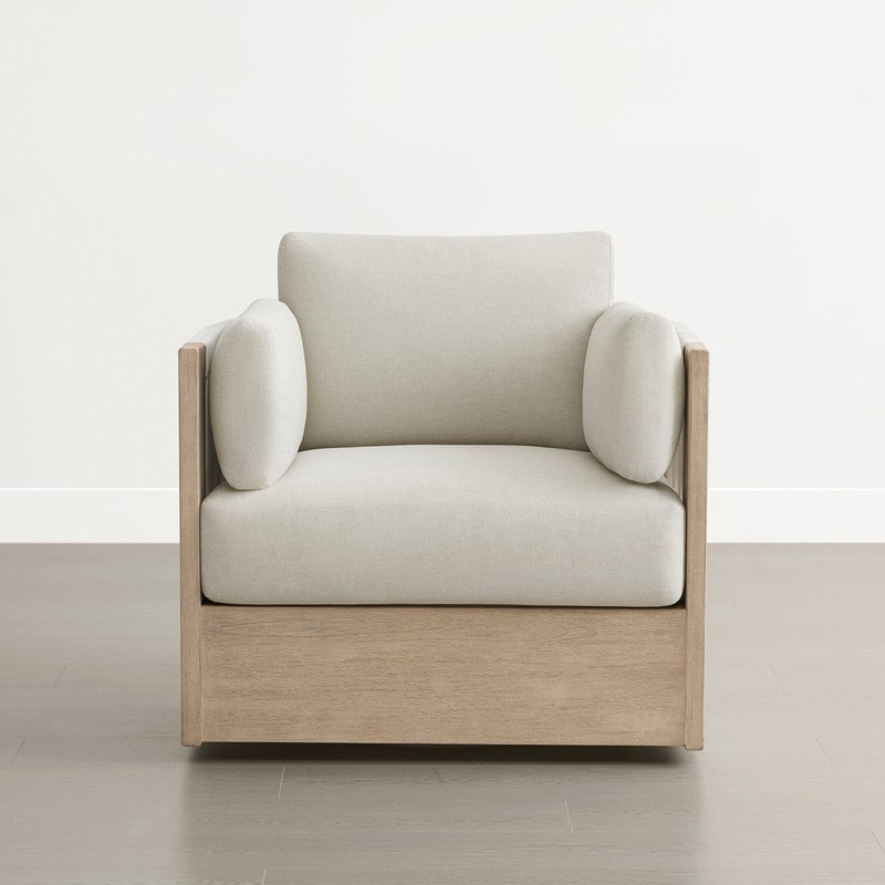 Sedia girevole per mobili da giardino in legno Khloe