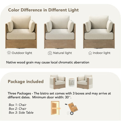 Sedia girevole per mobili da giardino in legno Khloe