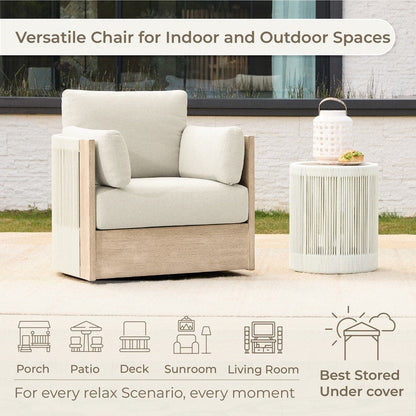 Sedia girevole per mobili da giardino in legno Khloe