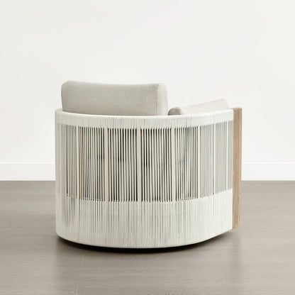 Sedia girevole per mobili da giardino in legno Khloe